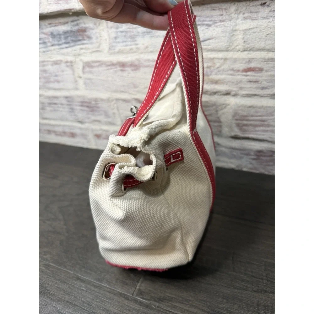 Boatkin Sunwin Madaket Small Classic Tote Turn Lock in Canvas & Red Bag